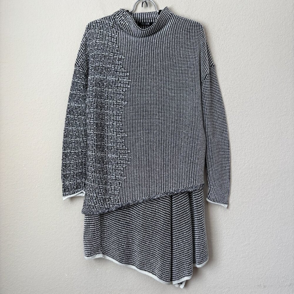 Nic + Zoe Pixel Asymmetric Textured Knit 2-Piece Sweater Skirt Set - Picture 1 of 16
